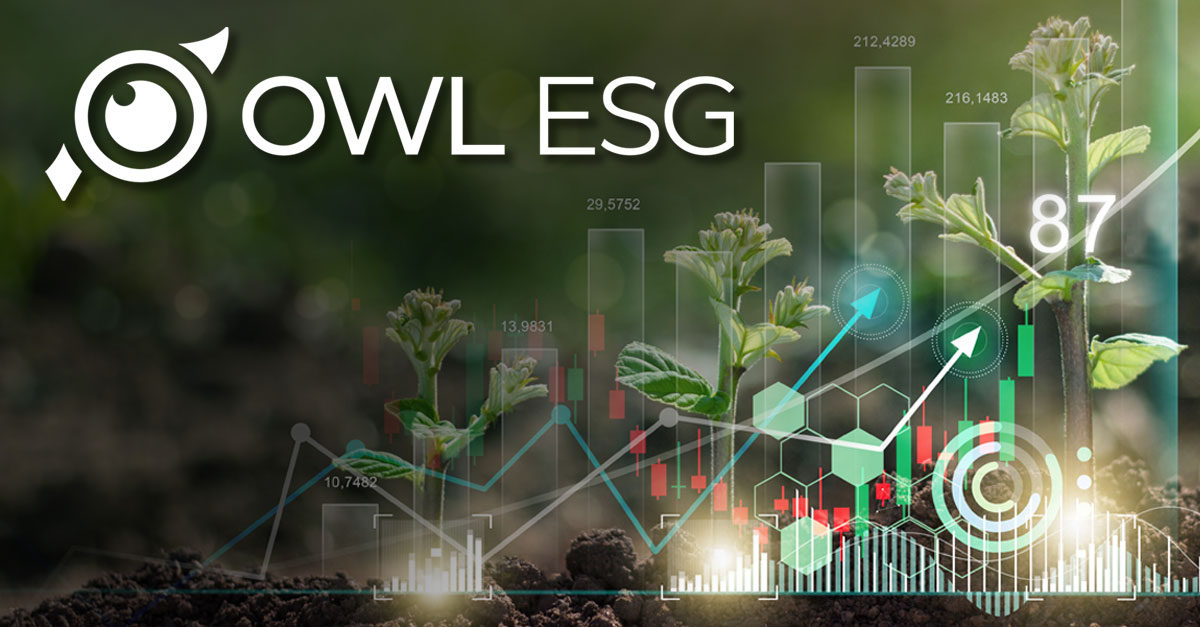 Image showcasing the OWL ESG logo against a backdrop of beautiful natural scenery.
