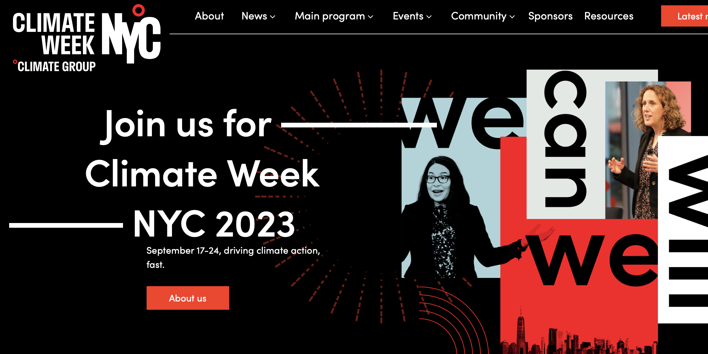 Promotional image for OWL ESG's participation in Climate Week NYC 2023, featuring the company logo and event details, highlighting their commitment to addressing climate change and promoting sustainable practices.
