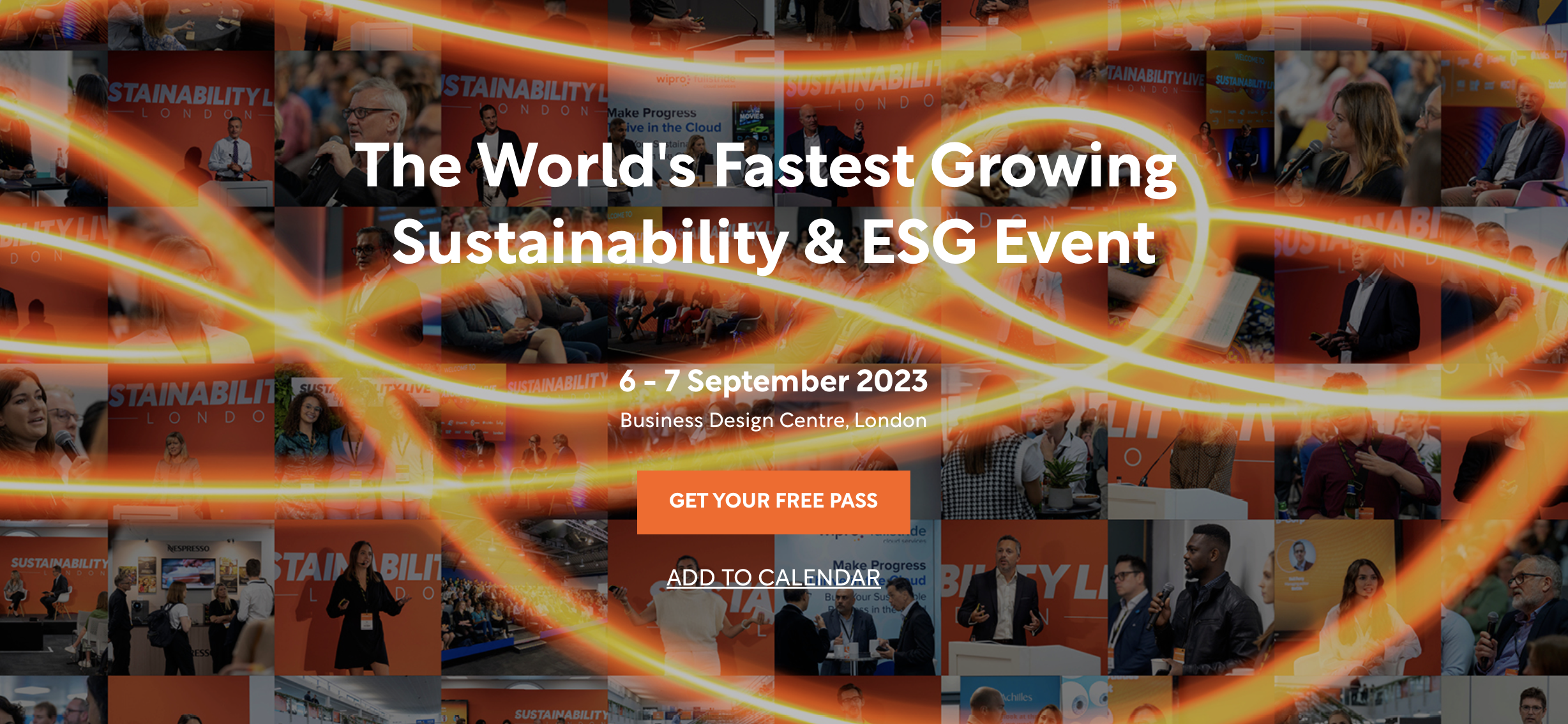 Promotional image for OWL ESG's event, touted as the world's fastest growing sustainability and ESG gathering, featuring the company logo and event details, signifying their leading role in global sustainability initiatives